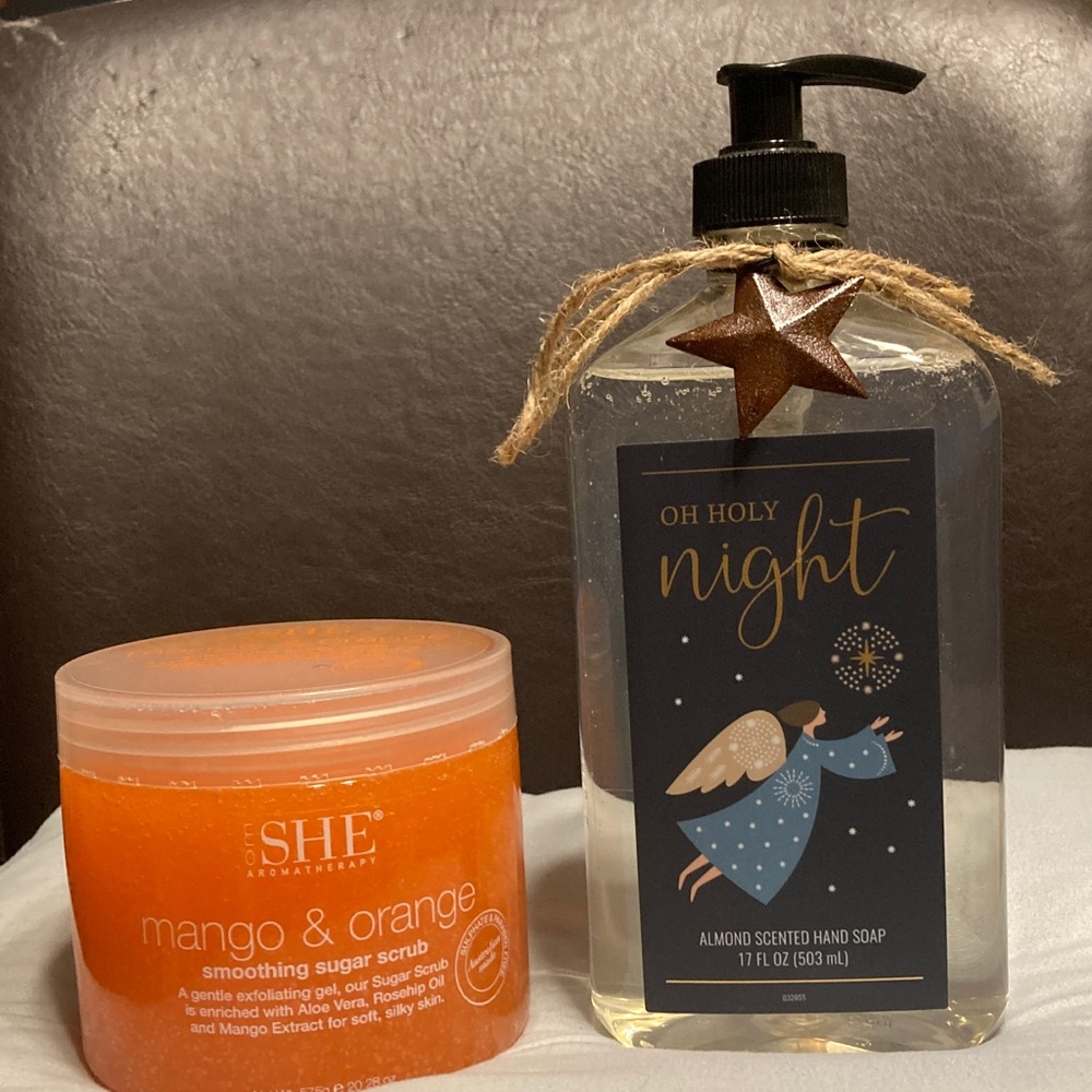 Oh Holy Night Almond Hand Soap & Eco SHE Mango Orange Scrub